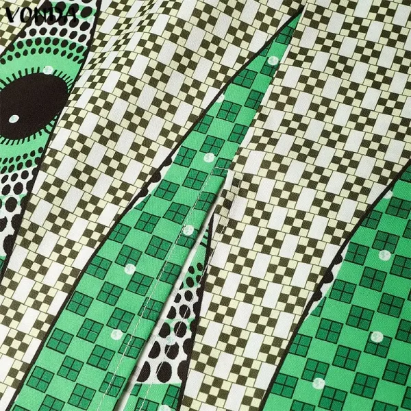 Vonda Plus Size Bohemian Print Long Sleeve Midi Dress - Image 24