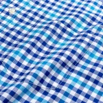 Plaid Checkered Short Sleeve 100% Cotton Shirt Button - Image 3