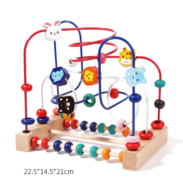Wooden Bead Maze: Animal & Fruit Sensory Toy - Image 7