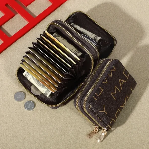 Womens Credit Card Wallet, Large Capacity Multi Card Case Wallet With ID Window, Zipper Card Cases Holder - Image 12