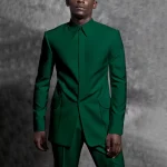 Tailored Man Suit Stand Collar Tuxedo Gentleman Solid Color Outfit Set 2 Piece Suits Smart Casual Daily Office Male Clothing - Image 11