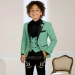 Boys' 3-Piece Slim Fit Wedding Tuxedo - Image 17