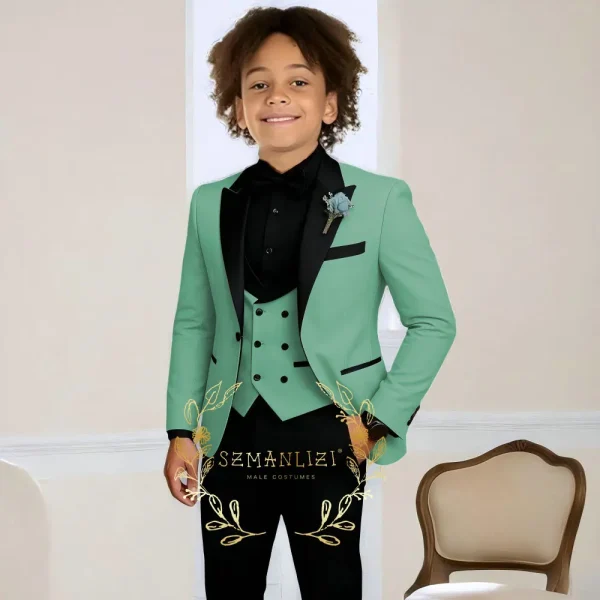 Boys' 3-Piece Slim Fit Wedding Tuxedo - Image 17