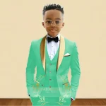 Boys' Oil Green 3-Piece Tuxedo - Image 20