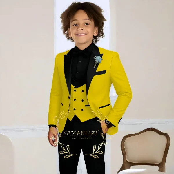 Boys' 3-Piece Slim Fit Wedding Tuxedo - Image 11