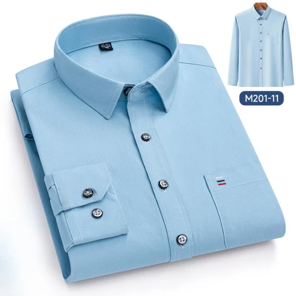 Luxury cotton single pocket long-sleeve shirts for men Smart Casual business regular fit shirt designer vintage black clothes - Image 13