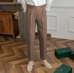 Man Suits Pants Fluid Khaki Draped Trousers for Men Baggy Suit Korean Style Clothes Reviews Many Slacks High Quality Dress Up - Image 16