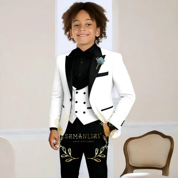 Boys' 3-Piece Slim Fit Wedding Tuxedo - Image 12