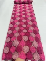 Nigerian Guipure Cord Lace Fabric African Embroidery Fabric 2025 High Quality For Elegant Women Party Sewing Women Asoebi - Image 2