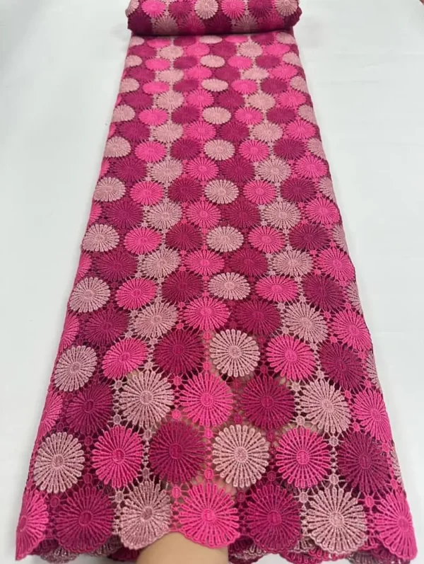 Nigerian Guipure Cord Lace Fabric African Embroidery Fabric 2025 High Quality For Elegant Women Party Sewing Women Asoebi - Image 2