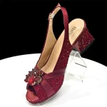 Women's Peep-Toe Heels with handbag - Image 5