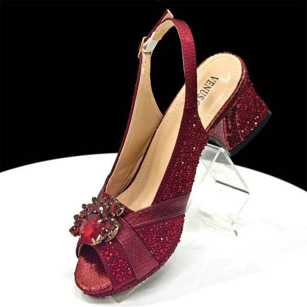 Women's Peep-Toe Heels with handbag - Image 5