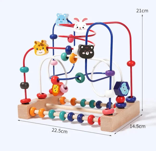 Wooden Bead Maze: Animal & Fruit Sensory Toy - Image 16