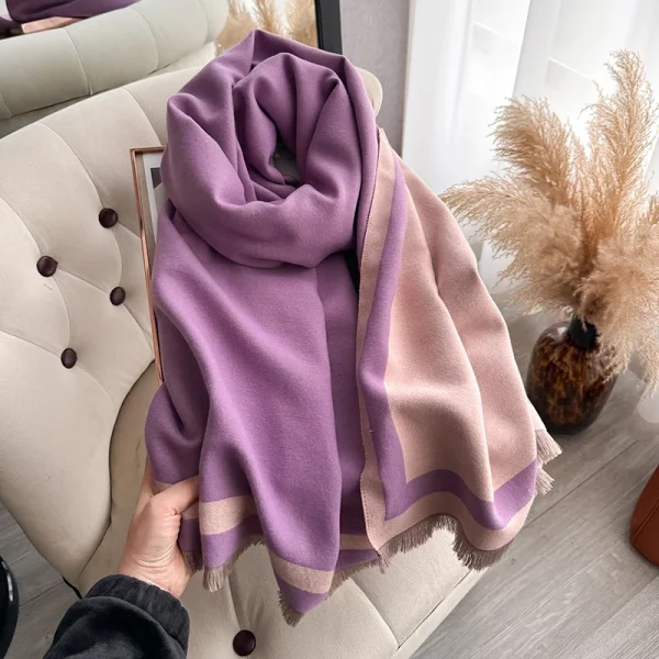 New Warm Luxury Cashmere Scarf Women Plain color Fashion Shawl and Wraps Ladies Blanket Foulard Winter Pashmina Bandana Bufanda - Image 12