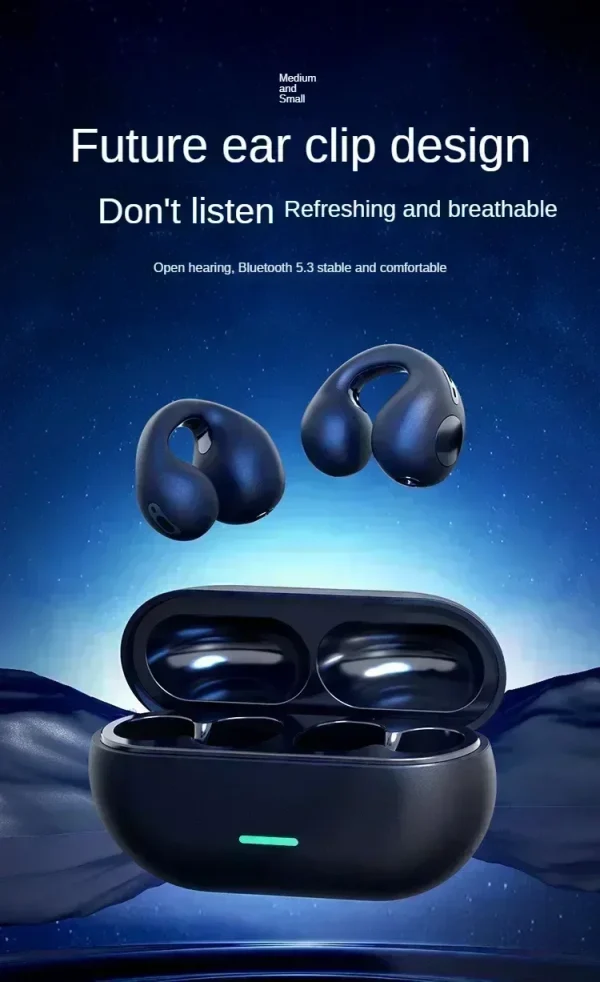 T75 Fone Bluetooth Headset 5.3 Wireless Air Conduction Headphones Clip Ear Music Noise Canceling HD Call Sports Gaming Earphone - Image 13