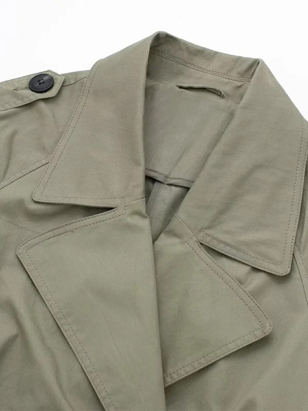 Willshela Women Fashion With Belt Solid Double Breasted Trench Vintage Lapel Neck Long Sleeves Female Chic Lady Outfits - Image 18