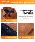 Men's Large Size Corduroy Fleece Warm Plaid Classic Style - Image 27