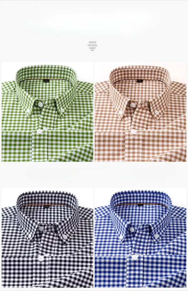 plaid shirts for man slim fit formal casual - Image 16