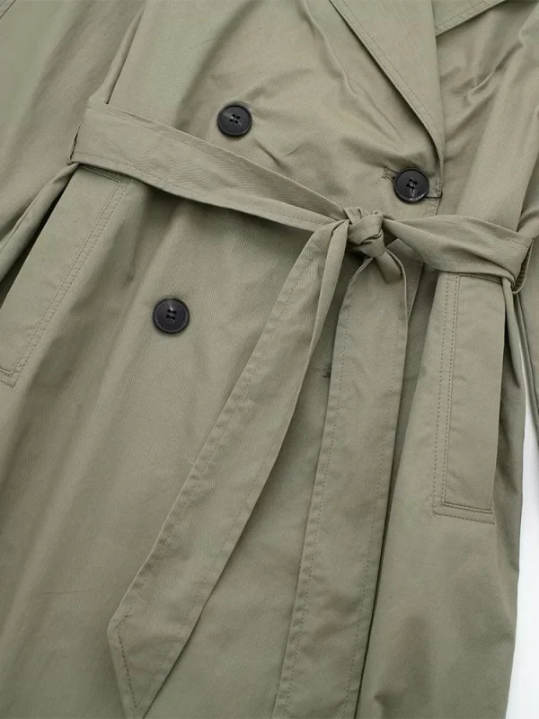 Willshela Women Fashion With Belt Solid Double Breasted Trench Vintage Lapel Neck Long Sleeves Female Chic Lady Outfits - Image 20