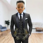 Boys' 3-Piece Navy Blue Shawl Lapel Tuxedo - Image 20