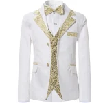 Boys' 5-Piece Slim Fit Gold Rim Suit - Image 13