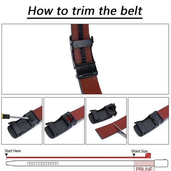 Men Belts Leather Waist Strap Male Automatic Buckle Waistband Mens High Quality Girdle Belts for Women Men Gifts 105 115  125cm - Image 6
