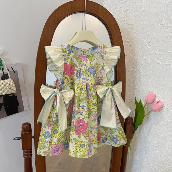 Elegant Princess Plaid Bow Midi Dress - Image 14