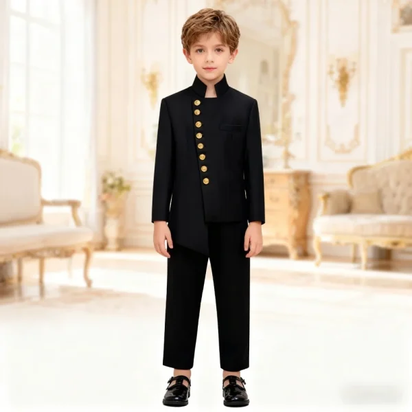 Boys' Elegant Black 2-Piece Suit - Image 3