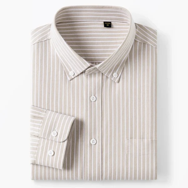 slim-fit striped Oxford shirt - Image 5