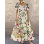 Women's Floral Waist Maxi Dress - Image 5