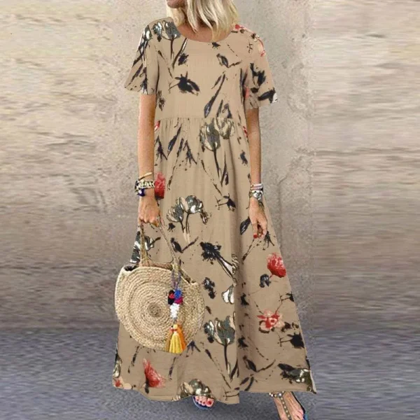 Women's Floral Waist Maxi Dress - Image 6