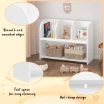 Children's Toy Chest & Organizer 4 Compartment Bookcase with Storage Display Rack for Playroom Nursery & Kids' Room - Image 3