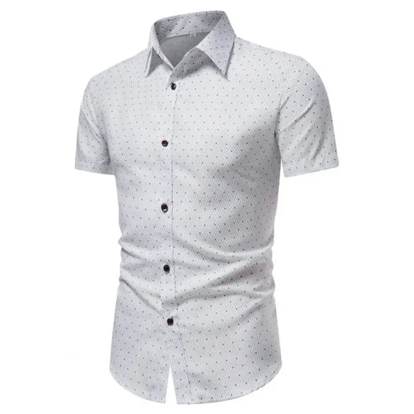 white short-sleeve button-down - Image 4