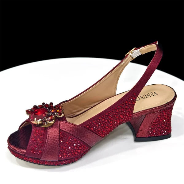 Women's Peep-Toe Heels with handbag - Image 6