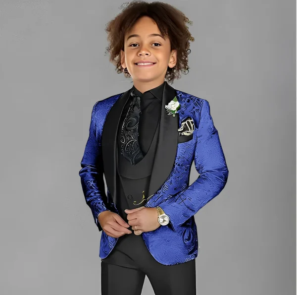Boys' 3-Piece Jacquard Tuxedo Set - Image 8
