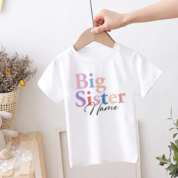 Personalized Sibling T-Shirt Set ​Custom "Big Brother" and "Little Sister" - Image 7
