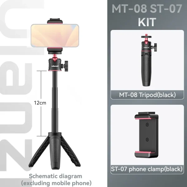 Ulanzi MT-08 Mini Tripod White Color Foldable Tripod Monopod  Mount 1/4'' Tripod Universal for DSLR Android iPhone Smartphone - Image 11
