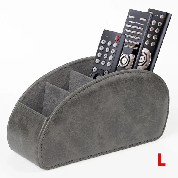 LMETJMA Remote Control Holder with 5 Compartments PU Leather TV Remote Caddy Storage Box Organizer Tray Desktop Organizer - Image 15