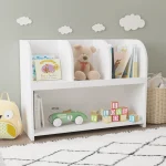 Children's Toy Chest & Organizer 4 Compartment Bookcase with Storage Display Rack for Playroom Nursery & Kids' Room - Image 4