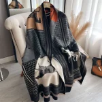 New Hot Winter Scarf Women Soft Cashmere Warm Pashmina Plaid Horse Print Scarves Wraps Thick Shawl Bufandas Tassel Stoles Hijabs - Image 5