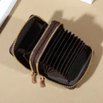 RFID Protection Mini Wallet - Chic Faux Leather with Double Zipper, Multiple Card Slots & Slip Pocket, Compact Classic Clutch - Image 14