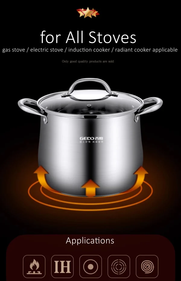 GEDO LFGB 304 Stainless Steel Stewing Pot - Image 27