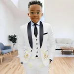 Boys' 3-Piece Navy Blue Shawl Lapel Tuxedo - Image 6