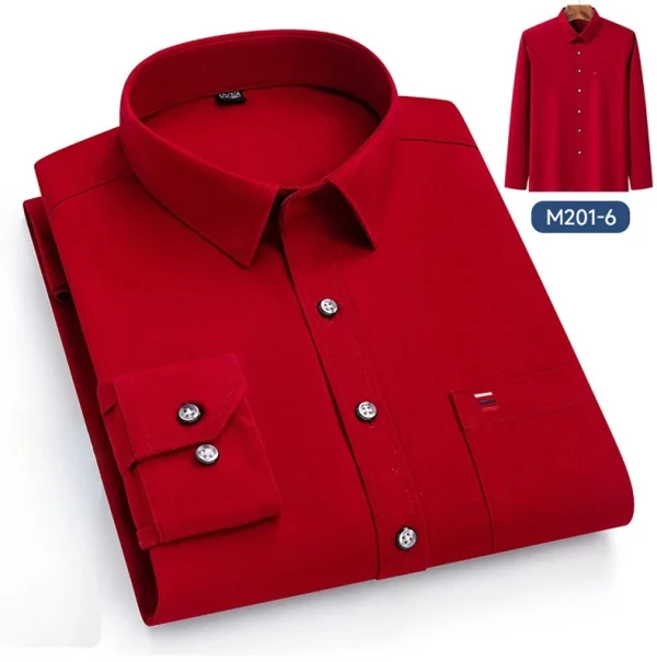 Luxury cotton single pocket long-sleeve shirts for men Smart Casual business regular fit shirt designer vintage black clothes - Image 33