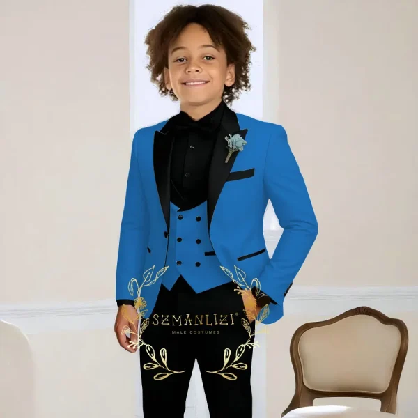 Boys' 3-Piece Slim Fit Wedding Tuxedo - Image 21