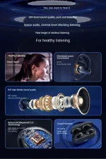 T75 Fone Bluetooth Headset 5.3 Wireless Air Conduction Headphones Clip Ear Music Noise Canceling HD Call Sports Gaming Earphone - Image 14