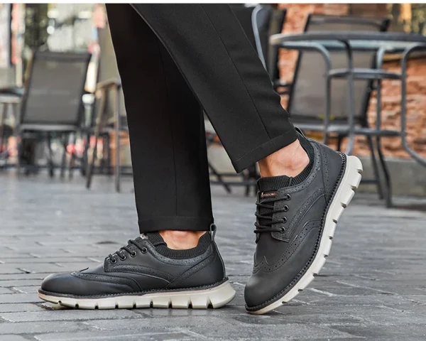 Mens Brogues Leather Casual Shoes - Image 36