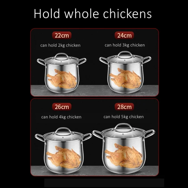 GEDO LFGB 304 Stainless Steel Stewing Pot - Image 6