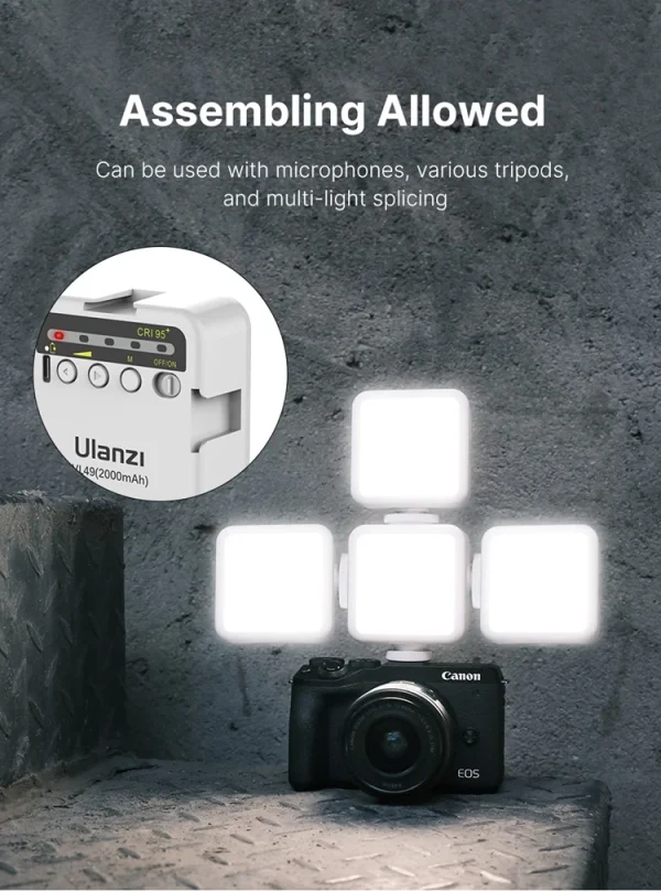 Ulanzi VL49 6W Mini Vlog LED Fill Light White 2000mAh 5500K Zoom Lighting Photographic Lighting Video Phone Selfie Fill Lamps - Image 17