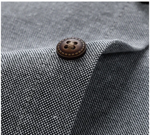 Men Shirt Long Sleeve Stand Oxford - Image 13